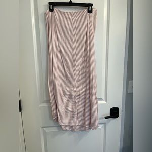 Red and white striped skirt